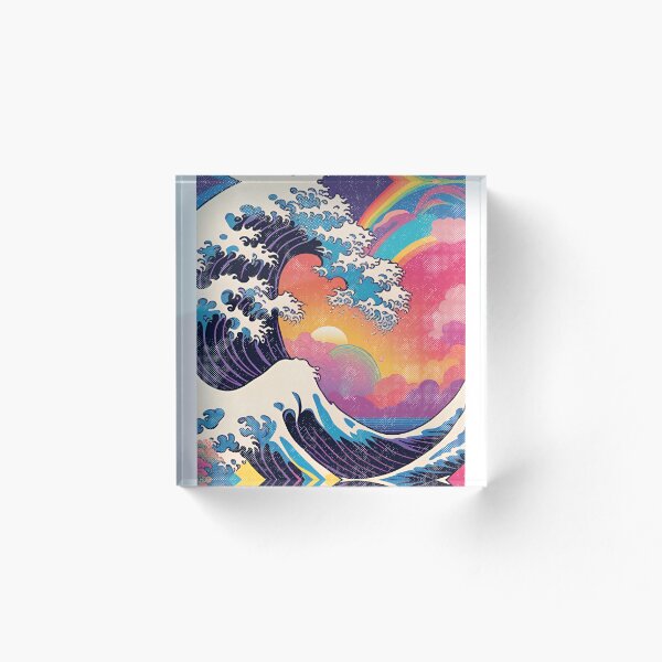 Artikelvorschau, Japanische Große Welle von Kanagawa-Regenbogen-Grunge-Vintage-Design entworfen und verkauft von KAPAA.
