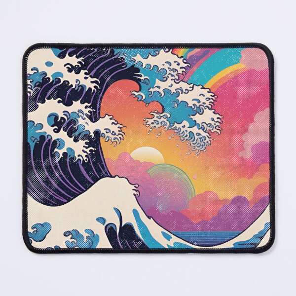 Item preview, Japanese Great Wave Of Kanagawa-Rainbow Grunge Vintage Design designed and sold by KAPAA.
