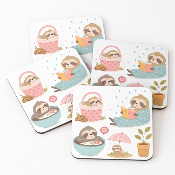 Item preview, A0778 Lazy & Comfy Sloth Life – Relaxing Sloth Design for POD Gifts | Cute & Cozy Sloth Print designed and sold by angieart68.