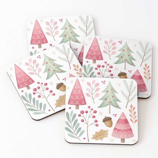 Item preview, A0780 Pink & Green Winter Magic – Cozy Winter Wonderland Design for POD Products | Elegant Holiday Aesthetic designed and sold by angieart68.