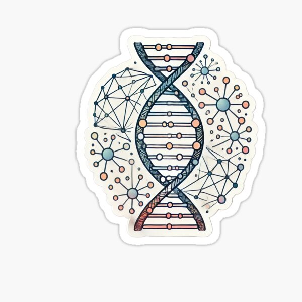Item preview, Minimalist DNA strand with molecule and neuron design designed and sold by BlueHorizon34.