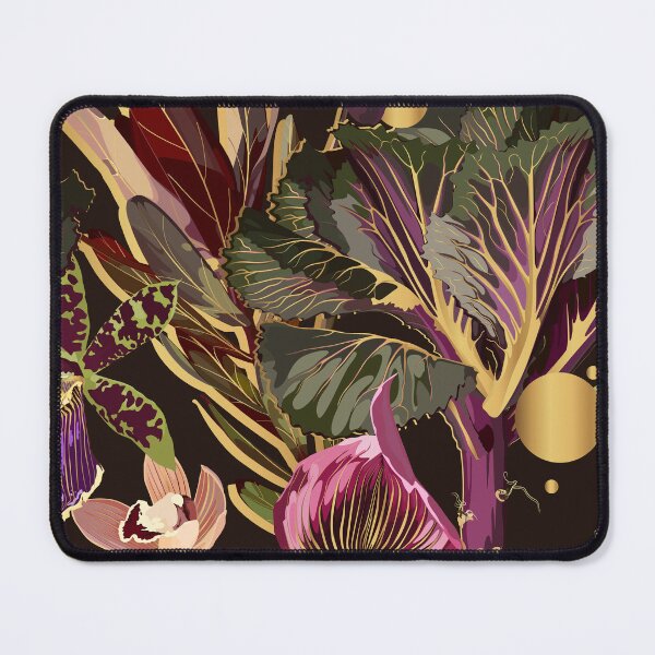 Item preview, Tropical floral seamless pattern background with exotic dark violet flowers, golden elements and leaves. designed and sold by MatyKotiv.