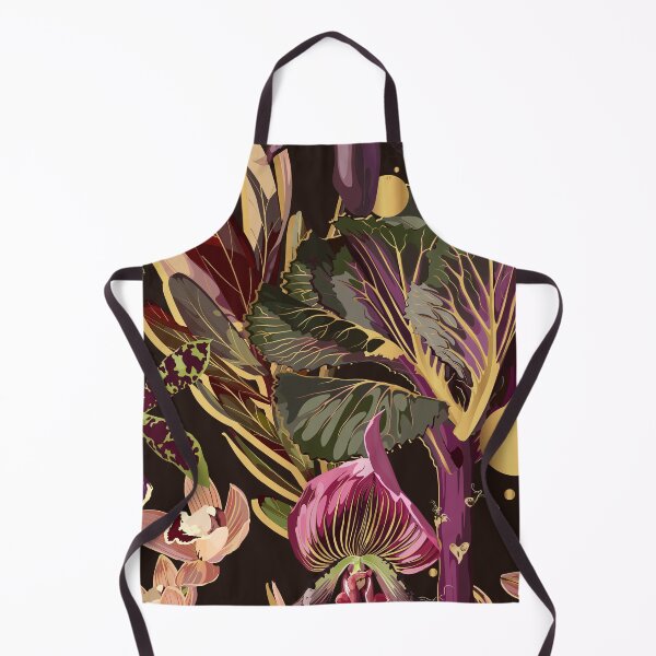 Item preview, Tropical floral seamless pattern background with exotic dark violet flowers, golden elements and leaves. designed and sold by MatyKotiv.