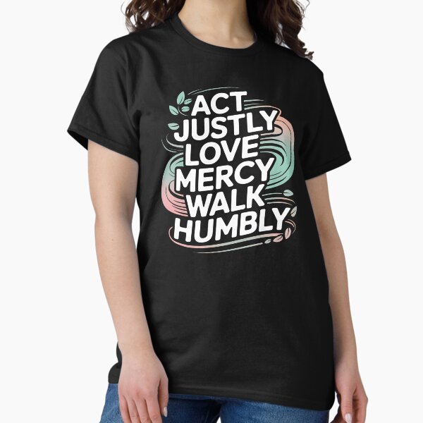 Vista previa del artículo con la obra «Actúa con justicia, ama la misericordia, camina con humildad: un regalo perfecto para creyentes, cristianos, pastores y cualquier persona que viva por la fe, la justicia y la humildad.», diseñado y vendido por ZyziowskyArt.