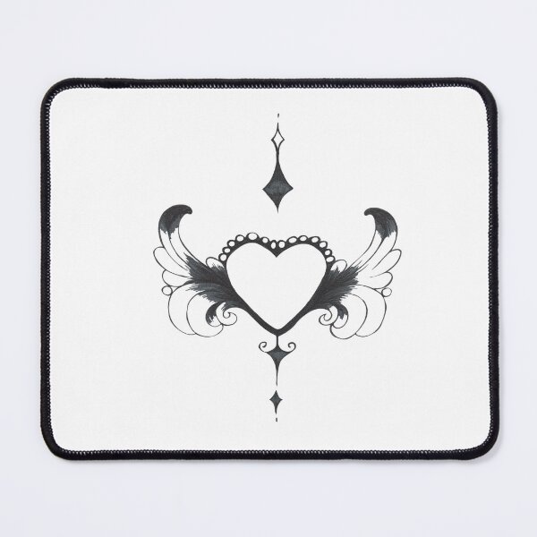 Item preview, monochrome winged heart designed and sold by Kalhanne.