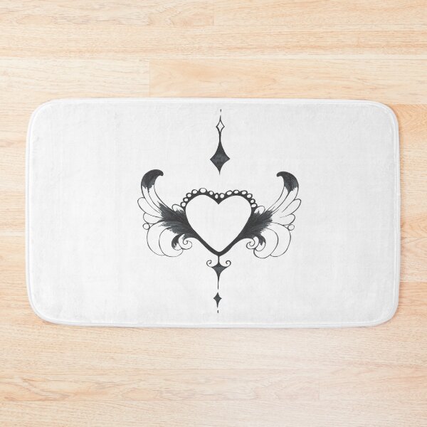 Item preview, monochrome winged heart designed and sold by Kalhanne.