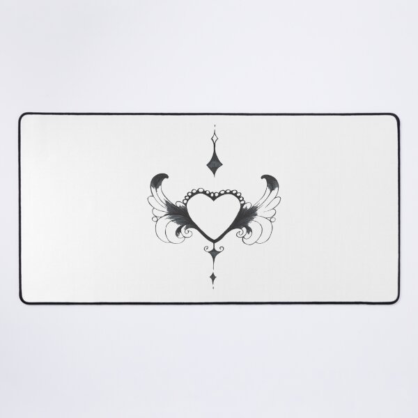 Item preview, monochrome winged heart designed and sold by Kalhanne.