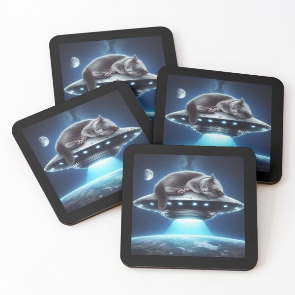 Item preview, Cat sleeping on a UFO designed and sold by Dogandesighn.