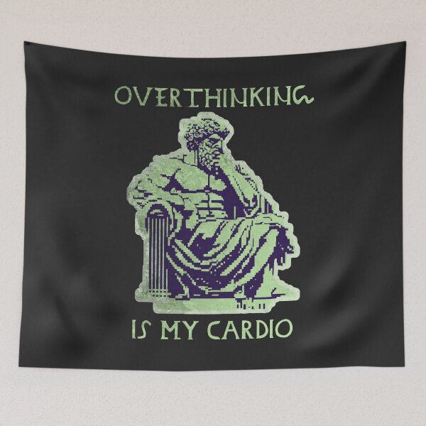 Item preview, Overthinking Is My Cardio In Green Hues designed and sold by SplashTastic.