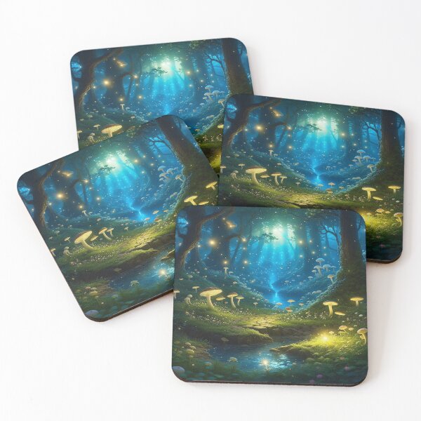 Item preview, Magical Forest with Glowing Mushrooms designed and sold by 2ndSketch.