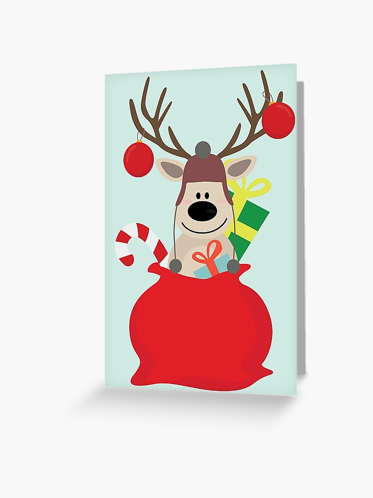 Traditional Santa Claus Christmas Card - Snowy Woodland and Wildlife Xmas  Card