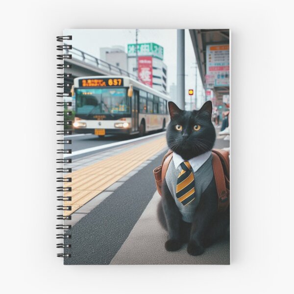 Item preview, Cute black cat at bus stop in Tokyo designed and sold by Dogandesighn.