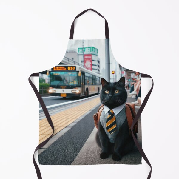 Item preview, Cute black cat at bus stop in Tokyo designed and sold by Dogandesighn.