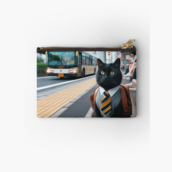 Item preview, Cute black cat at bus stop in Tokyo designed and sold by Dogandesighn.