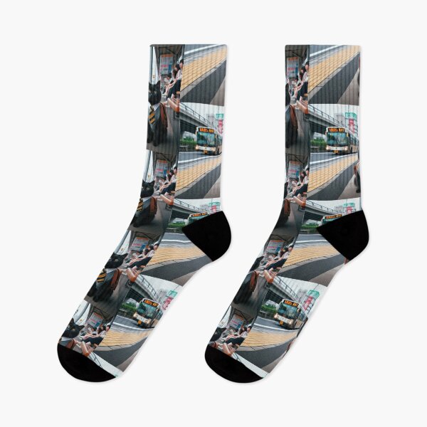 Item preview, Cute black cat at bus stop in Tokyo designed and sold by Dogandesighn.