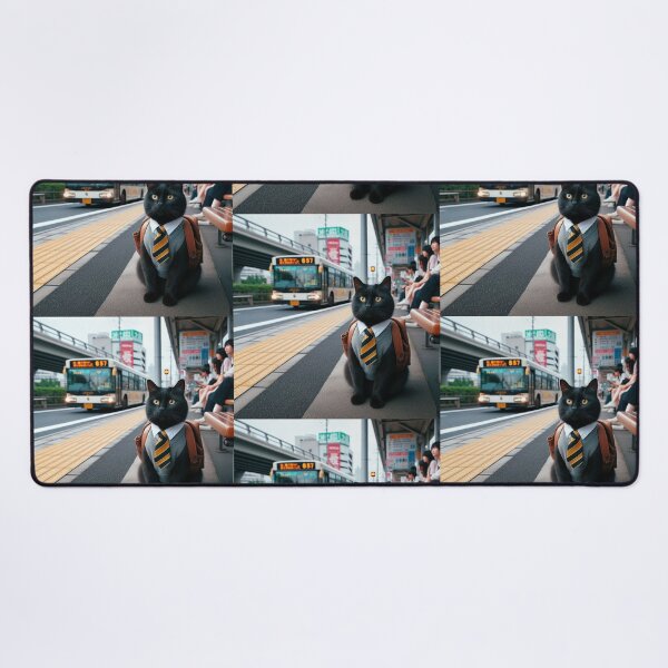 Item preview, Cute black cat at bus stop in Tokyo designed and sold by Dogandesighn.