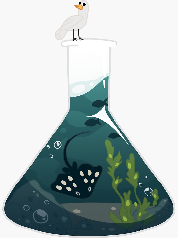 Thumbnail 3 of 3, Sticker, Sea Flask designed and sold by S33DCAT.