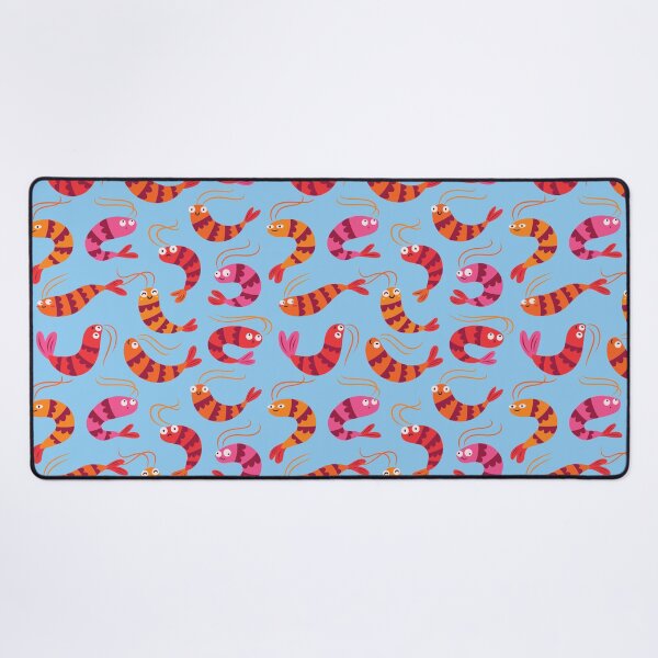 Item preview, Cartoon shrimps on blue designed and sold by PenguinHouse.