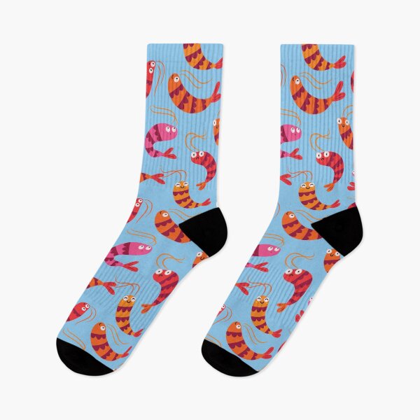 Item preview, Cartoon shrimps on blue designed and sold by PenguinHouse.
