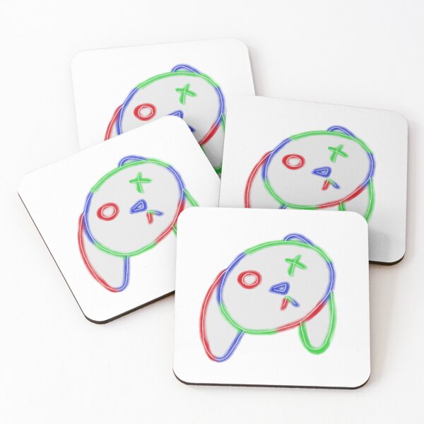 Item preview, tri color neon rabbit head designed and sold by Kalhanne.