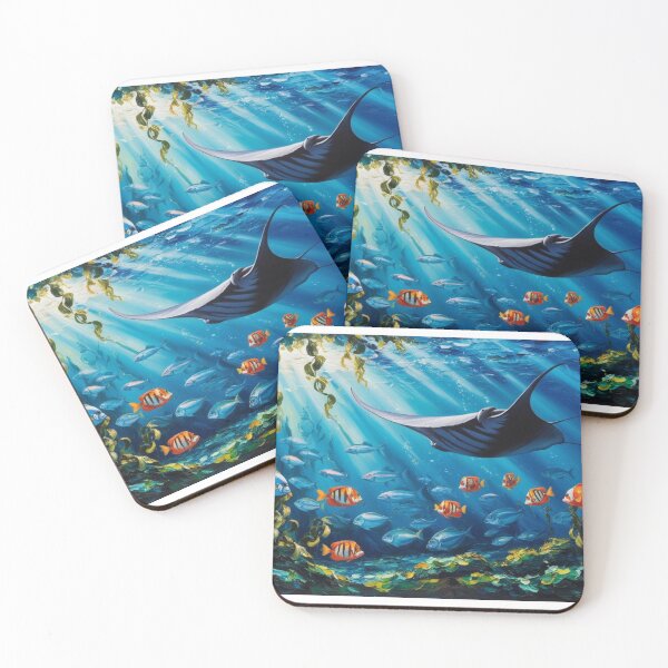 Item preview, Underwater Life with Manta Ray | Aquatic World designed and sold by StormArte.
