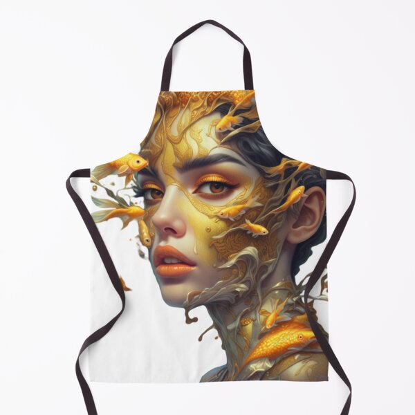 Item preview, Mujer y pez dorado en oro designed and sold by PeggyMacStudio.