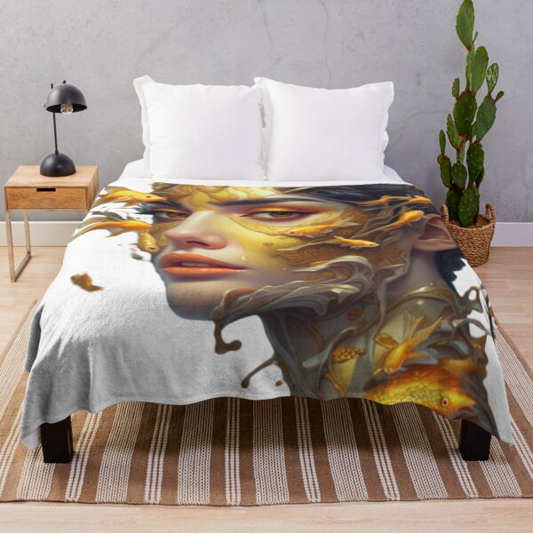 Item preview, Mujer y pez dorado en oro designed and sold by PeggyMacStudio.