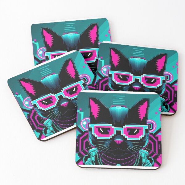 Item preview, Cyber Cat | Cyberpunk Pixel Art Style designed and sold by StormArte.