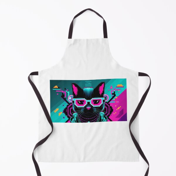 Artikelvorschau, Cyber-Katze | Cyberpunk-Pixel-Art-Stil entworfen und verkauft von StormArte.