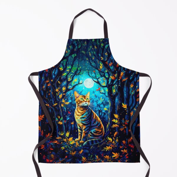 Item preview, Cat in the forest at night under the Moon designed and sold by MargaretWiktor.
