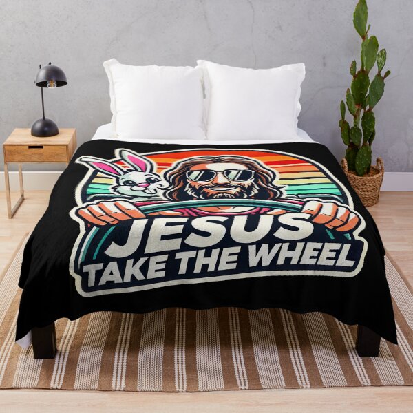 Item preview, Jesus Take The Wheel Easter Bunny designed and sold by plushism.