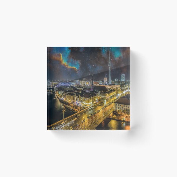 Item preview, Berlin skyline at night designed and sold by Mauswohn.