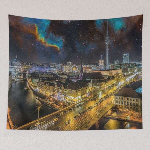 Item preview, Berlin skyline at night designed and sold by Mauswohn.