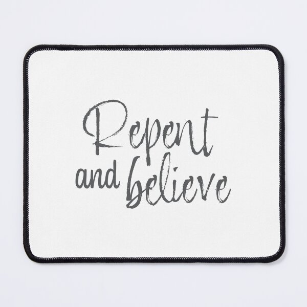 Item preview, Repent And Believe – Christian Lent Season Typography designed and sold by CrossCrafted.