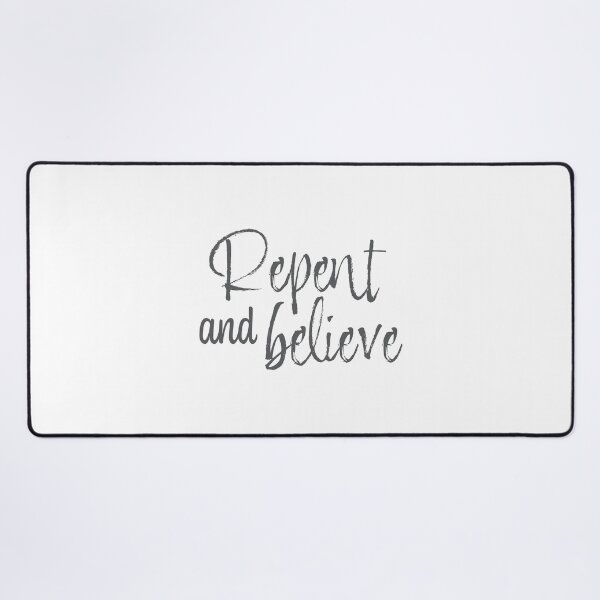 Item preview, Repent And Believe – Christian Lent Season Typography designed and sold by CrossCrafted.