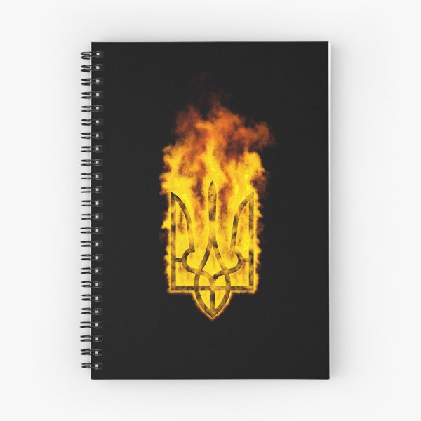 Item preview, Ukraine coat of arms shield trident gyrfalcon fire designed and sold by lathspell.
