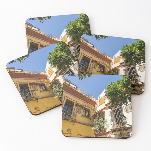 Item preview, Quintessential Spain - Sevillian Facades in White and Cyber Yellow designed and sold by Georgia Mizuleva.