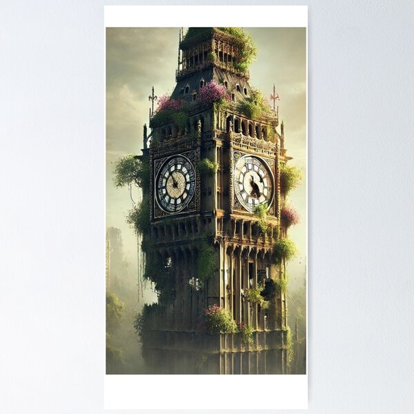 Item preview, Post-Apocalyptic Big Ben Elizabeth Tower in London, UK.  designed and sold by UniqAttireBrand.