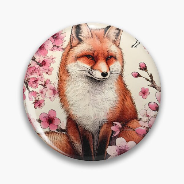 Item preview, Enchanting Fox in Sakura Harmony designed and sold by inkNext.