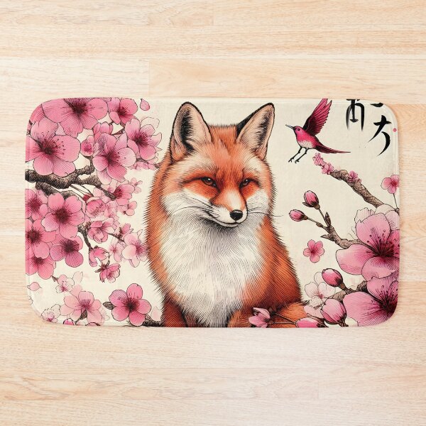Item preview, Enchanting Fox in Sakura Harmony designed and sold by inkNext.
