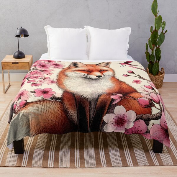 Item preview, Enchanting Fox in Sakura Harmony designed and sold by inkNext.