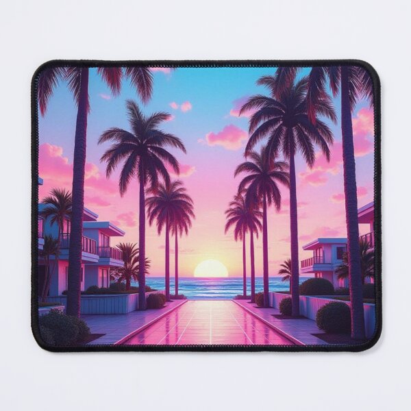 Item preview, Neon Sunset Paradise – Retro Futuristic Beach Vibes designed and sold by artiviohub.