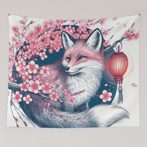 Item preview, Vibrant Fox Amid Sakura Splendor designed and sold by inkNext.