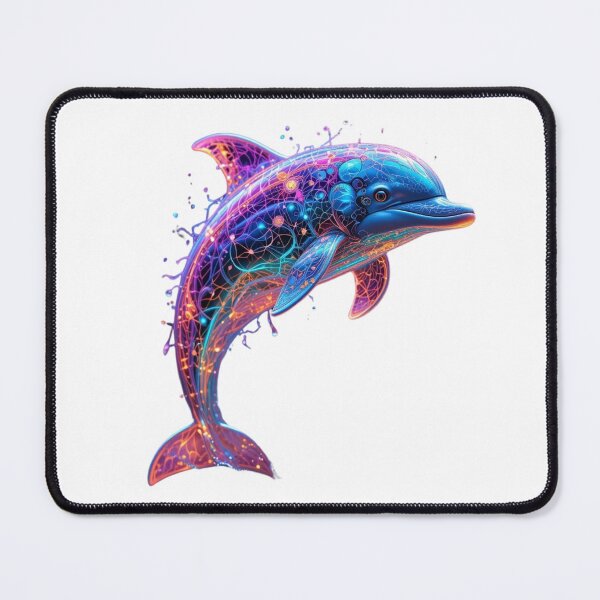 Item preview, Neon Tide – The Cyber Dolphin designed and sold by GloriousArtSKD.