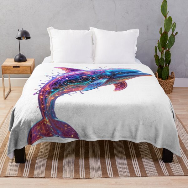 Item preview, Neon Tide – The Cyber Dolphin designed and sold by GloriousArtSKD.