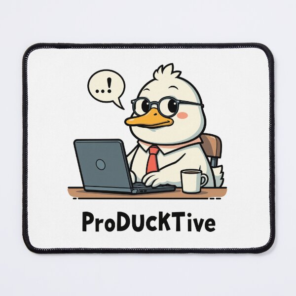 Aperçu de l'œuvre ProDuckTive : un canard qui travaille avec diligence sur un ordinateur créée et vendue par FortuneWildCat.