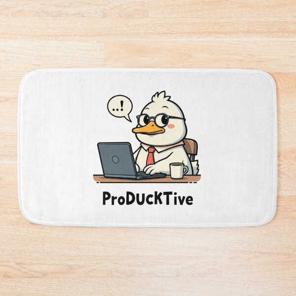 Item preview, ProDuckTive: A Duck Working Diligently at a Computer designed and sold by FortuneWildCat.