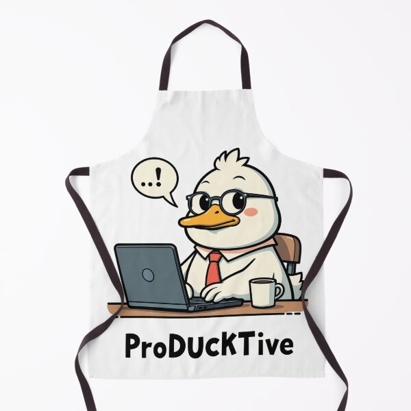 Item preview, ProDuckTive: A Duck Working Diligently at a Computer designed and sold by FortuneWildCat.