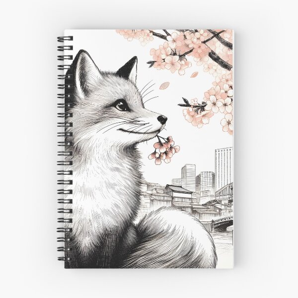 Item preview, Graceful Fox in Cherry Blossom Bliss designed and sold by inkNext.