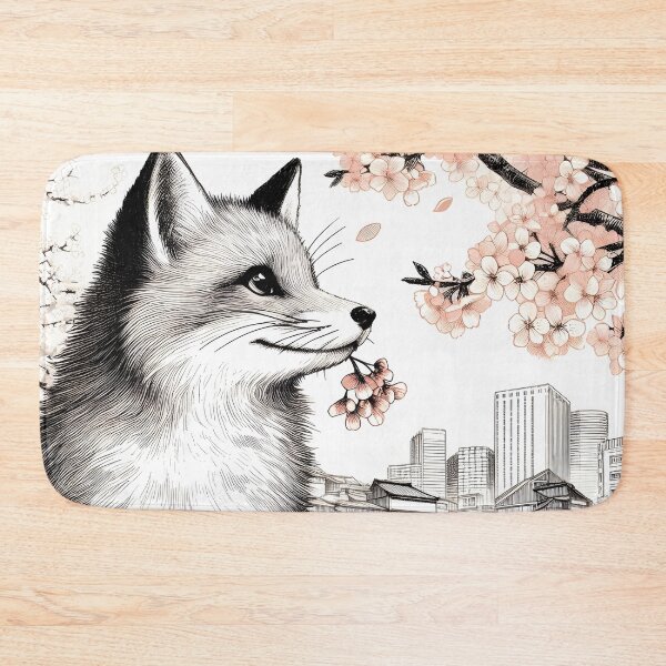 Item preview, Graceful Fox in Cherry Blossom Bliss designed and sold by inkNext.